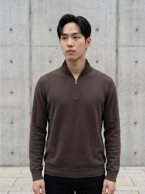 Banana Republic Men's Brown Half-Zip Sweater